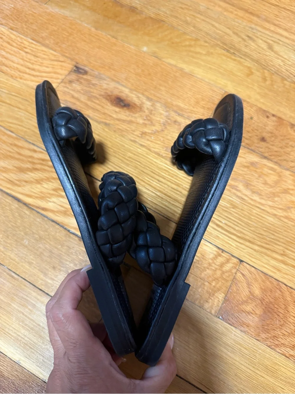 DV Black Braided Slide Sandals